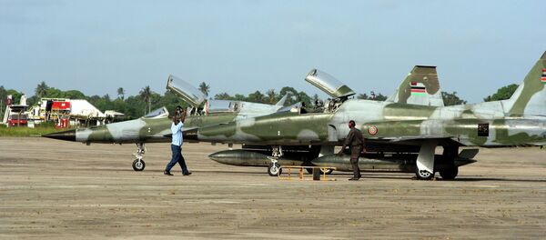 Kenyan Air Force F5 jet fighters stand at the Moi International Airport in Mombasa, Kenya - Sputnik International