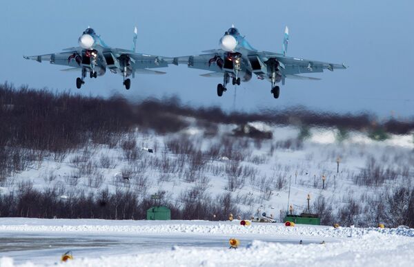 Training missions of detached 279th fighter wing of the Northern Fleet aviation Training missions of detached 279th fighter wing of the Northern Fleet aviation - Sputnik International
