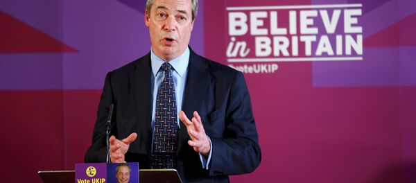 United Kingdom Indenpence Party leader Nigel Farage delivers a speech in Dudley, central England, April 7, 2015 United Kingdom Indenpence Party leader Nigel Farage delivers a speech in Dudley, central England, April 7, 2015 - Sputnik International