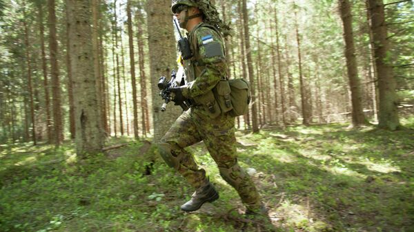Estonian soldiers take part in an annual military exercise together with several units from other NATO member states on May 18, 2014 near Voru close to the Estonian-Russian border in South Estonia - Sputnik International
