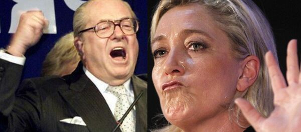 His status as honorary president does not give him the right to hijack the National Front with vulgar provocations seemingly designed to damage me but which unfortunately hit the whole movement, Marine Le Pen said of her father's remarks made in an interview with the far-right magazine Rivarol. His status as honorary president does not give him the right to hijack the National Front with vulgar provocations seemingly designed to damage me but which unfortunately hit the whole movement, Marine Le Pen said of her father's remarks made in an interview with the far-right magazine Rivarol. - Sputnik International