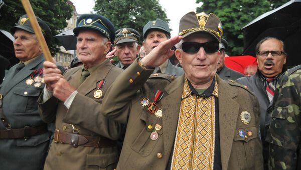 UPA militia celebrating 'Heroes Day' in Lviv, western Ukraine, 2015. - Sputnik International