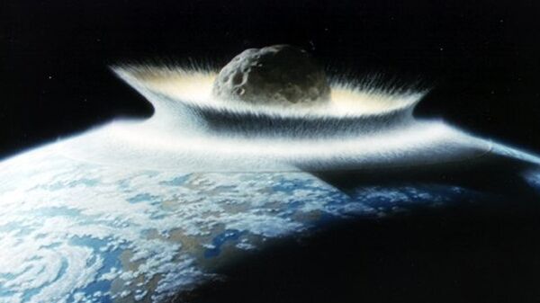 An artist's impression of the asteroid that killed the dinosaurs.  - Sputnik International