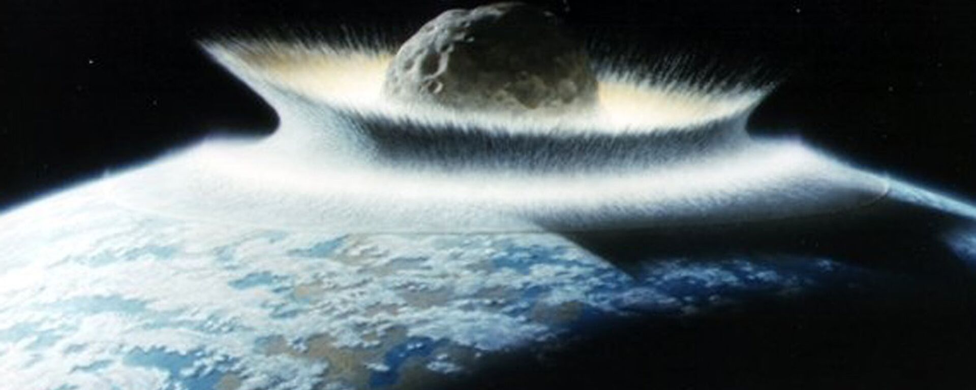 An artist's impression of the asteroid that killed the dinosaurs.  - Sputnik International, 1920, 31.10.2023