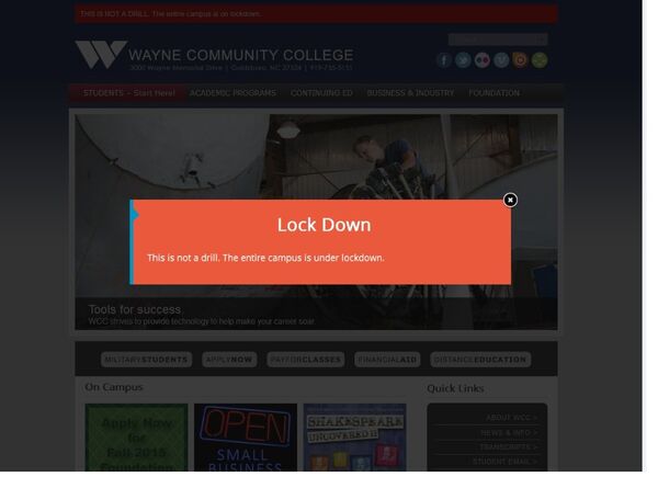 Screenshot of official Wayne Community College's web page   - Sputnik International