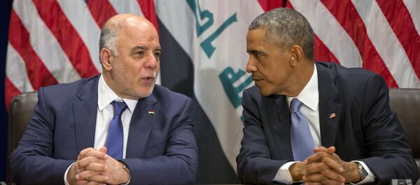 President Barack Obama meets with Iraqi Prime Minister Haider al-Abadi at the United Nations headquarters, Wednesday, Sept. 24, 2014 - Sputnik International