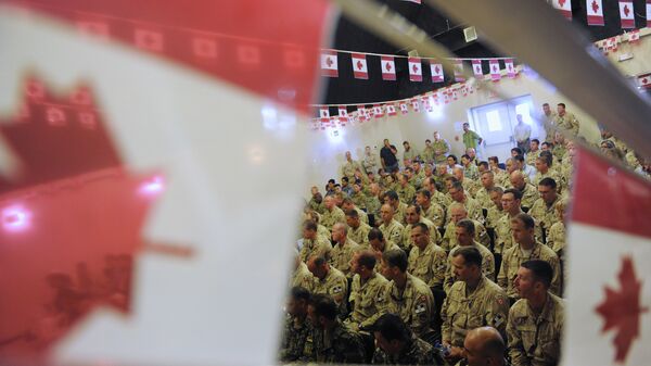 Canadian soldiers attend the handover ceremony to US forces at Kandahar airbase. File photo - Sputnik International
