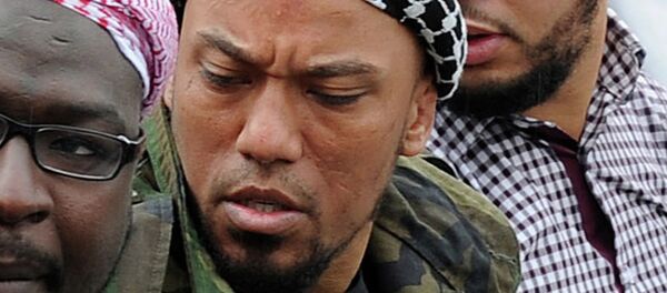 German rapper Denis Cuspert (C) among salafi in Bonn, Germany German rapper Denis Cuspert (C) among salafi in Bonn, Germany - Sputnik International