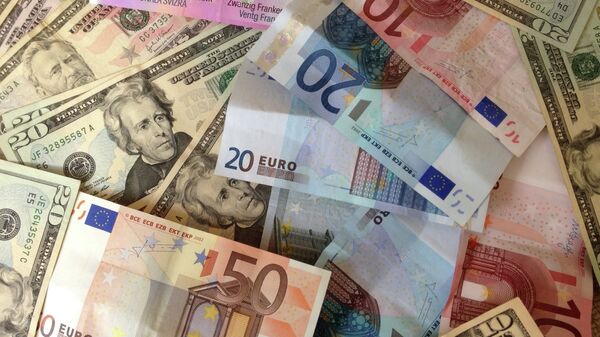 US dollars and Euros - cash banknotes - Sputnik International