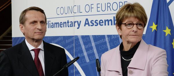 Russian State Duma Speaker Sergey Naryshkin and PACE President Anne Brasseur Russian State Duma Speaker Sergey Naryshkin and PACE President Anne Brasseur - Sputnik International