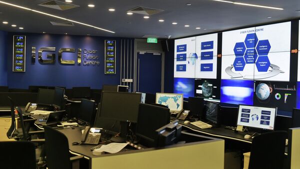 An interior view of the Interpol Global Complex for Innovation (IGCI) cyber fusion centre at its newly built building is seen during the inauguration opening ceremony in Singapore on April 13, 2015 - Sputnik International