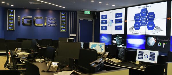 An interior view of the Interpol Global Complex for Innovation (IGCI) cyber fusion centre at its newly built building is seen during the inauguration opening ceremony in Singapore on April 13, 2015 An interior view of the Interpol Global Complex for Innovation (IGCI) cyber fusion centre at its newly built building is seen during the inauguration opening ceremony in Singapore on April 13, 2015 - Sputnik International