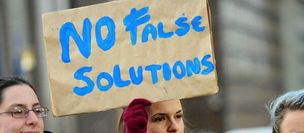 Activisits stage a protest against the US-EU Transatlantic Trade and Investment Partnership (TTIP), or Transatlantic Free Trade Agreement (TAFTA) Activisits stage a protest against the US-EU Transatlantic Trade and Investment Partnership (TTIP), or Transatlantic Free Trade Agreement (TAFTA) - Sputnik International