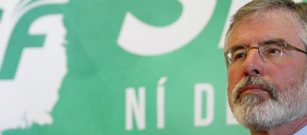 Sinn Fein President Gerry Adams at the launch of the party's General Election manifesto in Dungannon, Northern Ireland, Monday, April 20, 2015 - Sputnik International