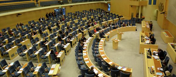 A general view of the Swedish Pariament during the Parliamentary debate about the government's budget proposal on December 3, 2014 in Stockholm, Sweden A general view of the Swedish Pariament during the Parliamentary debate about the government's budget proposal on December 3, 2014 in Stockholm, Sweden - Sputnik International