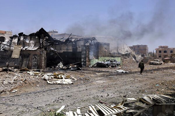 Aftermath of coalition airstrikes on Yemen - Sputnik International