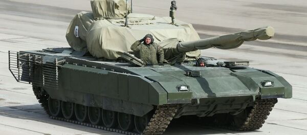 Main battle tank on a heavy tracked vehicle platform Armata at the May 9 Victory Parade rehearsal in Moscow region. - Sputnik International