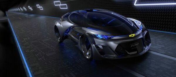 The Chevy FNR self-driving concept car, unveiled this week at the Shanghai auto show, has car fanatics swooning over its sleep design, dragonfly doors and eye-scanning door locks. The Chevy FNR self-driving concept car, unveiled this week at the Shanghai auto show, has car fanatics swooning over its sleep design, dragonfly doors and eye-scanning door locks. - Sputnik International
