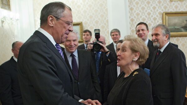 Russian Foreign Minister Sergei Lavrov meets with Madeleine Albright - Sputnik International