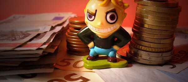 Stacks of Euro banknotes and coins Stacks of Euro banknotes and coins - Sputnik International