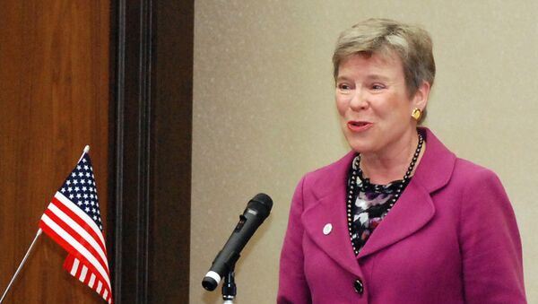 US Under Secretary of State for Arms Control and International Security Rose Gottemoeller delivers a speech at the University of Hiroshima in Higashihiroshima city, western Japan on April 12, 2014 - Sputnik International