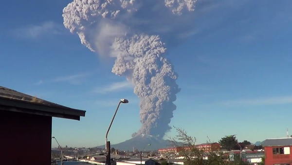 Volcano Erupts in Chile Sending Plume of Ash Miles into Sky (VIDEO) - Sputnik International