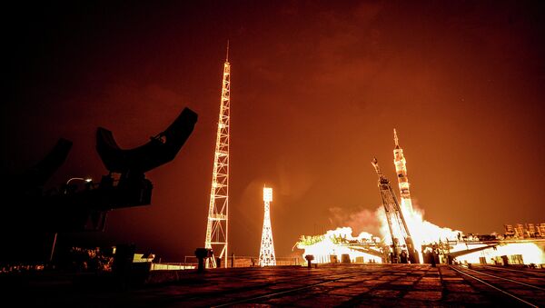 The launch of the Soyuz ТМА-14 rocket carrying the prime crew of the 41/42 International Space Station expedition, Baikonur Cosmodrome. - Sputnik International