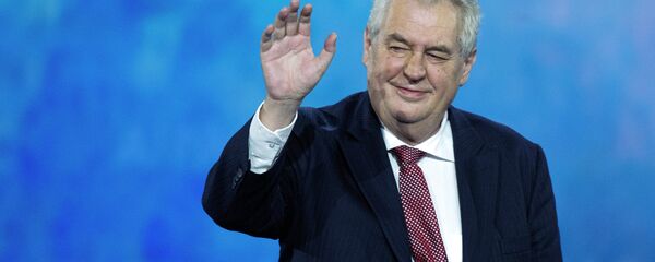 Czech Republic President Milos Zeman waves to the audience after speaking at the 2015 American Israel Public Affairs Committee Czech Republic President Milos Zeman waves to the audience after speaking at the 2015 American Israel Public Affairs Committee - Sputnik International