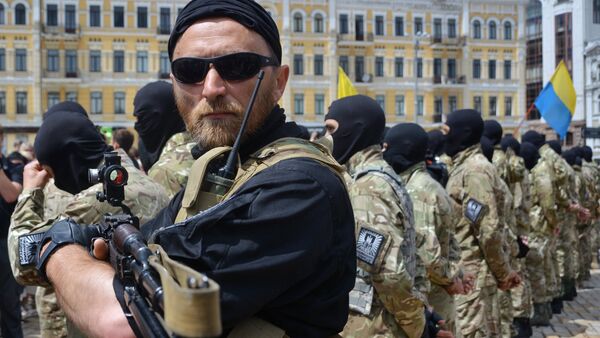 Recruits sworn in for Azov Battalion in Kiev - Sputnik International