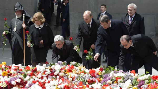 A commemoration ceremony marking the centenary of the mass killing of Armenians by Ottoman Turks in Yerevan - Sputnik International