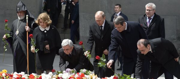 A commemoration ceremony marking the centenary of the mass killing of Armenians by Ottoman Turks in Yerevan A commemoration ceremony marking the centenary of the mass killing of Armenians by Ottoman Turks in Yerevan - Sputnik International