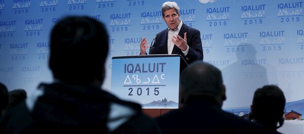 U.S. Secretary of State John Kerry speaks during a news conference at the Arctic Council ministerial meeting in Iqaluit, Nunavut U.S. Secretary of State John Kerry speaks during a news conference at the Arctic Council ministerial meeting in Iqaluit, Nunavut - Sputnik International