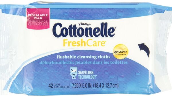 Kleenex Cottonelle brand flushable wipes that are produced by Kimberly-Clark Worldwide, Inc. - Sputnik International