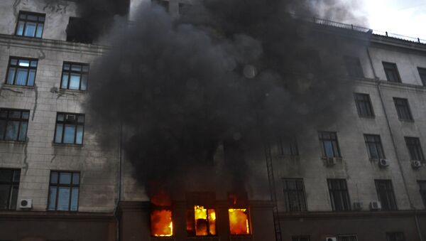 Fire at the Trade Union House in Odessa - Sputnik International