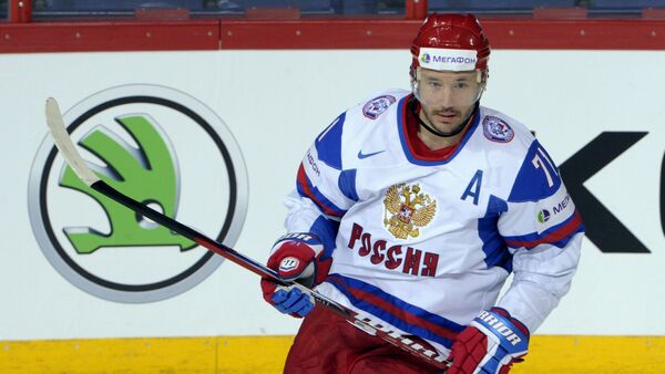 In this May 13, 2013 file photo, Russia's Ilya Kovalchuk celebrates his goal during the 2013 Ice Hockey World Championships match against Austria in Helsinki - Sputnik International