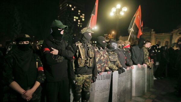 Members of the right wing ultra nationalist Right Sector group - Sputnik International