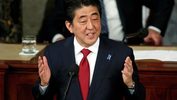 Japanese Prime Minister Shinzo Abe addresses a joint meeting of the U.S. Congress on Capitol Hill in Washington, April 29, 2015 - Sputnik International