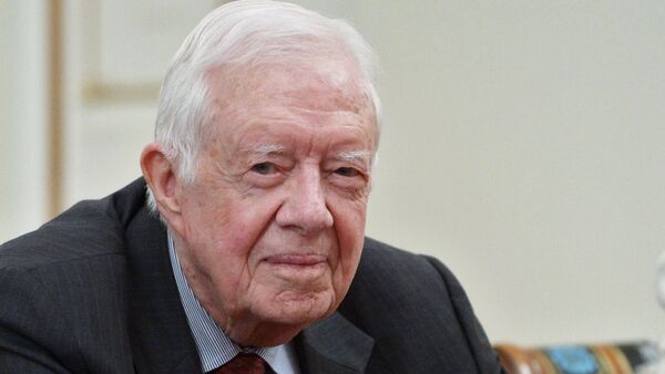 Former US President Jimmy Carter at Russian President Vladimir Putin's meeting with members of The Elders - Sputnik International