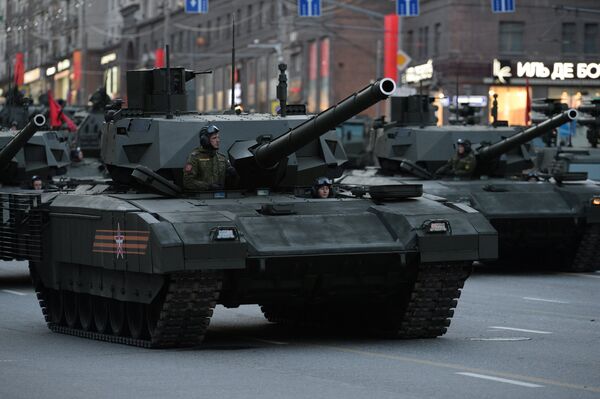 Armata T-14 during Victory Day Parade rehearsal in Moscow Armata T-14 during Victory Day Parade rehearsal in Moscow - Sputnik International