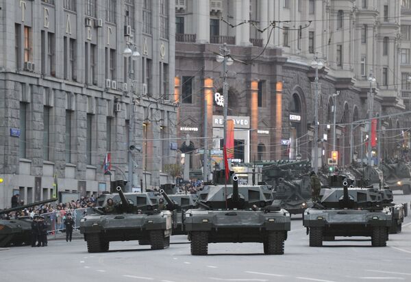 Armata T-14 during the rehearsal of the Victory Day military parade in Moscow Armata T-14 during the rehearsal of the Victory Day military parade in Moscow - Sputnik International
