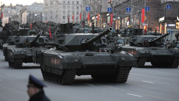 Armata T-14 during the rehearsal of the Victory Day military parade in Moscow - Sputnik International