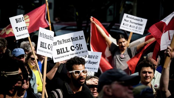 Protests against Canada's Anti-terror bill - Sputnik International