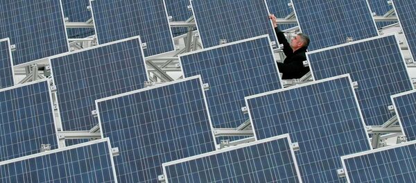 Solar modules on the roof of the Soemtron AG in Soemmerda, Germany Solar modules on the roof of the Soemtron AG in Soemmerda, Germany - Sputnik International