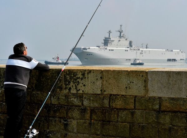 Sevastopol mistral warship is on its way for its first sea trials, on March 16, 2015 off Saint-Nazaire Sevastopol mistral warship is on its way for its first sea trials, on March 16, 2015 off Saint-Nazaire - Sputnik International
