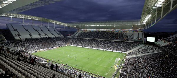 Corinthians and Botafogo players battle it out during a Brazilian soccer league match at the Itaquerao Stadium in Sao Paulo, Brazil Corinthians and Botafogo players battle it out during a Brazilian soccer league match at the Itaquerao Stadium in Sao Paulo, Brazil - Sputnik International