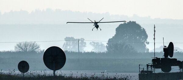 A picture shows an Israeli army UAV landing in an airfield, in the Israeli-annexed Golan Heights A picture shows an Israeli army UAV landing in an airfield, in the Israeli-annexed Golan Heights - Sputnik International