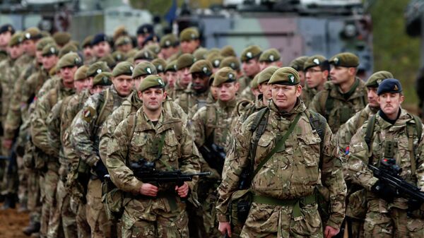 British soldiers attend a military exercise north of the capital Vilnius, Lithuania. - Sputnik International