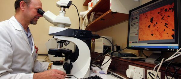 A scientist uses a microscope to examine a slide. - Sputnik International