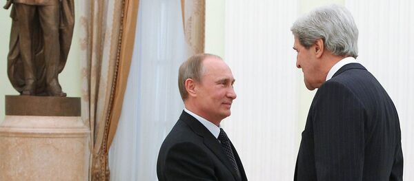 Russian President V.Putin meets with John Kerry Russian President V.Putin meets with John Kerry - Sputnik International