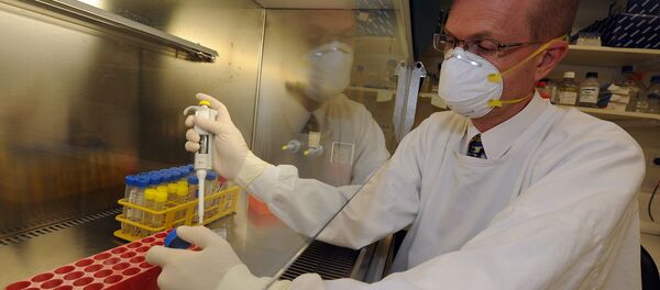 Professor Bill Rawlinson, senior medical virologist at the high-security South-East Area Laboratory Service (SEALS), tests samples for signs of the feared swine flu at Sydney's Prince of Wales Hospital - Sputnik International